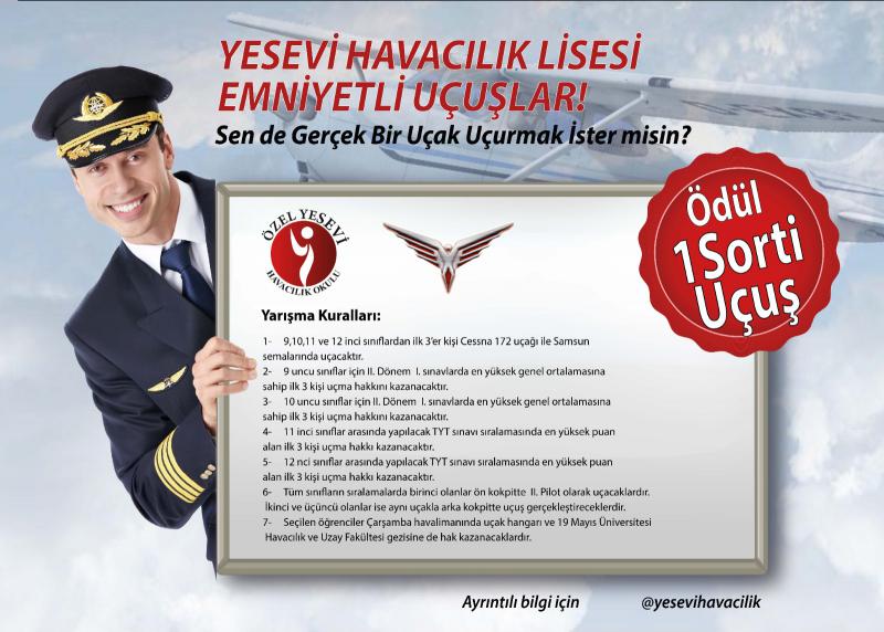 YESEVİ HAVACILIK LİSESİNDE EMNİYETLİ UÇUŞLAR ! 